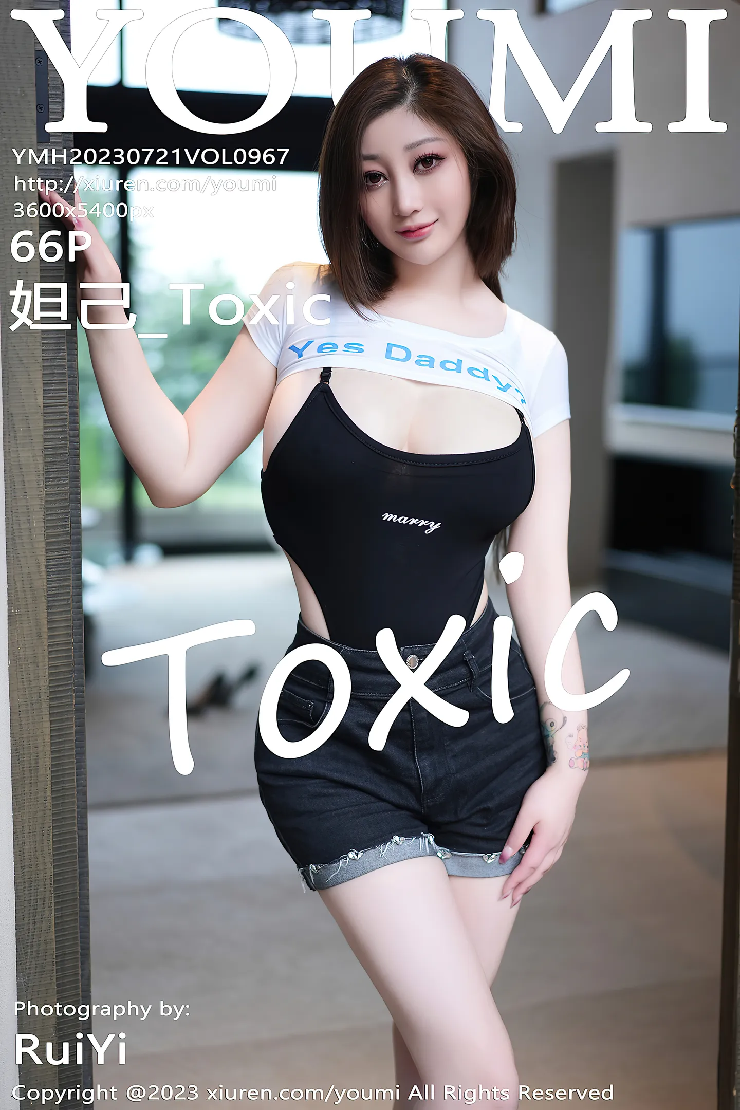 [YouMi尤蜜荟]Vol.967_女神妲己_Toxic脱黑短裤露性感黑色连体衣秀美胸肥臀诱惑写真66P-秀人网 - XiuRen.Pro